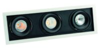 schwenk-drehbar quadr. 350mA 7W IP20-ws 3-Flammig CORU-50K LED-Einbaustrahler