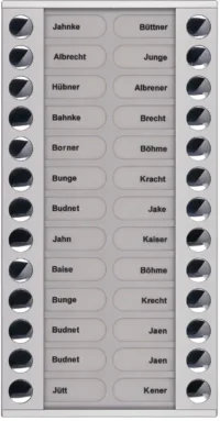 TCS Tür Control Audioaußenstation 2-reihig Erw.26 Tasten silber PET26-EN/04