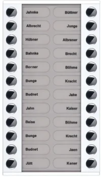 TCS Tür Control Audioaußenstation 2-reihig Erw.24 Tasten Aufputz weiß PET24-WS/04