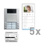 TCS Tür Control Videosprechanlgenset color 5 Tasten Aufputz, Freispr. PVE16050-0010