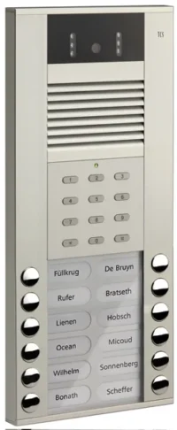 TCS Tür Control Video color Außenstation 12Tast 1reih Aufputz si AVE54123-0010