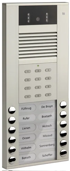 TCS TCS Tür Control Video color Außenstation 12Tast 1reih Aufputz si AVE54123-0010