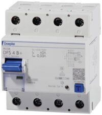 DOEPKE FI-Schutzschalter B+ 4-polig 400V 40A DFS4 040-4/0,03-B+ 0,03A 4TE Reiheneinbaugerät 10kA