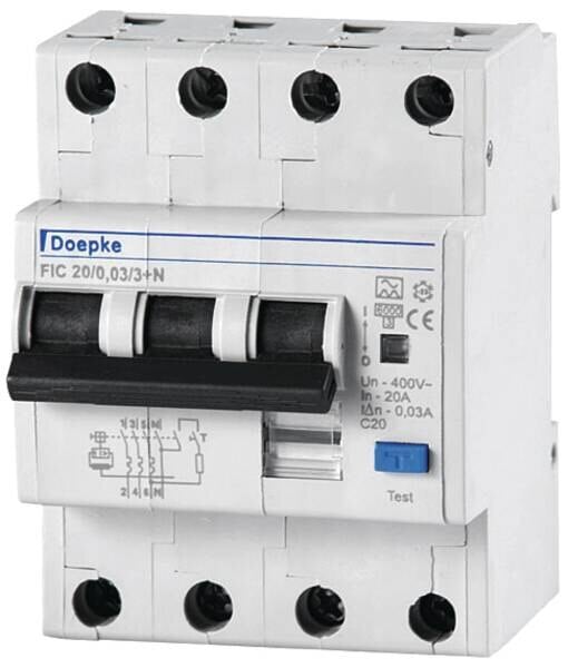 Doepke DOEPKE FI/LS-Schutzschalter C40 4-polig 0,03A DRCBO 4 C40/0,03/3N-A A 6kA 4TE 3-polig 400V