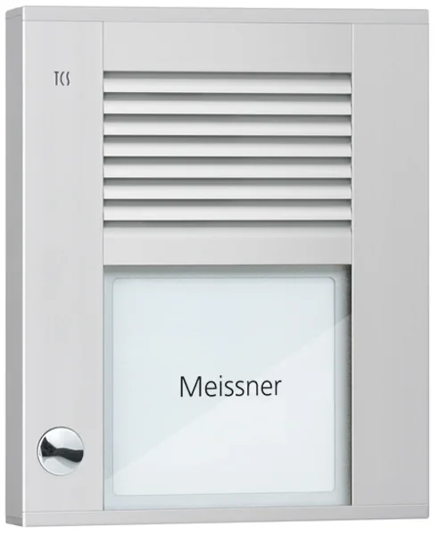 TCS TCS Tür Control Audioaußenstation1-reihig 1 Taste Aufputz silber PDS01-EN/04