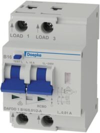 DOEPKE Brandschutzschalter 2-polig A 240V A DAFDD 1 B16/0,01/2-A B16A 0,01A 3TE