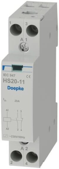 DOEPKE Installationsschütz 20A 230V/AC HS 1-230AC/20-11 440V/AC 1S 1Ö 935VA/LL