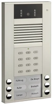 TCS Tür Control Video color Außenstation 6Tast 1reih Aufputz si AVE54063-0010