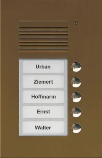 TCS Tür Control Audio Außenstation PUK 5 Tasten 1spaltig Unterputz b PUK05/1-EB