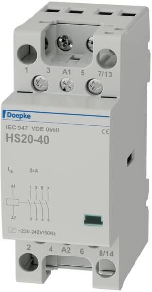 Doepke DOEPKE Installationsschütz 24A 230V/AC HS 2-230AC/24-40 440V/AC 4S 1500W/AGL