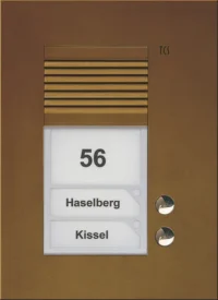 TCS Tür Control Audio Außenstation PUK 2 Tasten 1spaltig Unterputz b PUK02/1-EB
