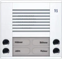 TCS Tür Control Audioaußenstation 2-reihig 4 Tasten Aufputz weiß PES04-WS/04