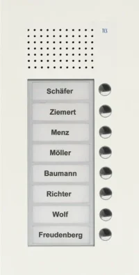 TCS Tür Control Audio Außenstation PUK 8 Tasten 1spaltig Unterputz w PUK08/1-WS