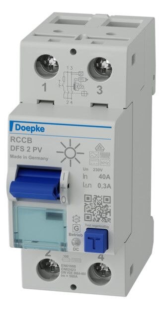Doepke DOEPKE FI-Schutzschalter B+ 2-polig 230V 40A DFS2 040-2/0,30-PV 0,3A 2TE Reiheneinbaugerät 6kA