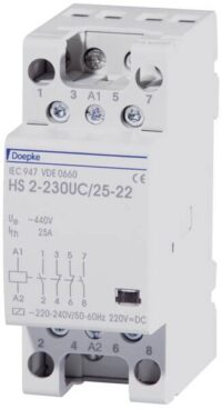 DOEPKE Installationsschütz 25A 230V/UC HS 2-230UC/25-22 400V/AC 2S 2Ö 2TE