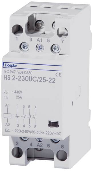 Doepke DOEPKE Installationsschütz 25A 230V/UC HS 2-230UC/25-22 400V/AC 2S 2Ö 2TE