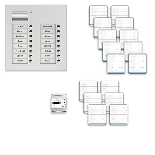TCS TCS Tür Control pre:pack Audio Unterputz 16 Wohneinheiten mit Außenstation PUK PPUF16/2-EN/01