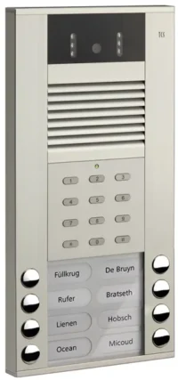 TCS Tür Control Video color Außenstation 8Tast 1reih Aufputz si AVE54083-0010