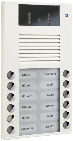 TCS TCS Tür Control Video color Außenstation 12Tast 2reih Aufputz weiß AVE14123-0018