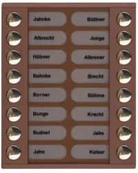 TCS Tür Control Audioaußenstation 2-reihig Erw.16 Tasten bronze PET16-EB/04