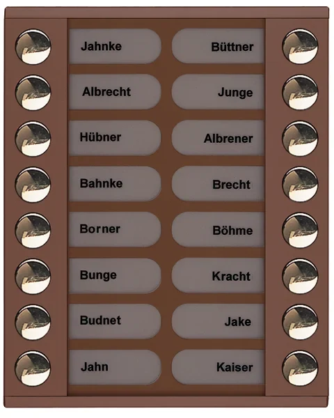 TCS TCS Tür Control Audioaußenstation 2-reihig Erw.16 Tasten bronze PET16-EB/04