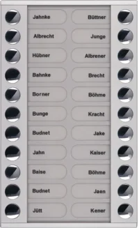 TCS Tür Control Audioaußenstation 2-reihig Erw.22 Tasten silber PET22-EN/04