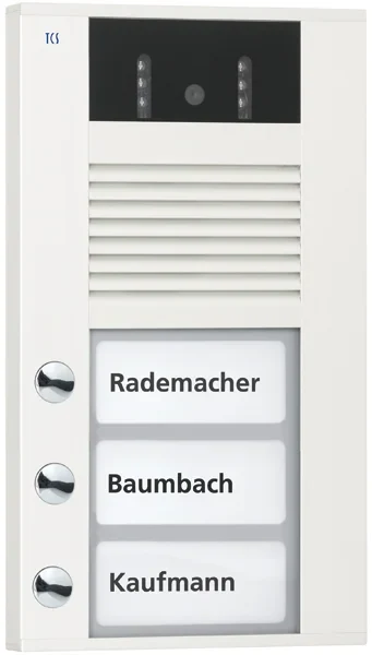 TCS TCS Tür Control Video color Außenstation 3Tast 1reih Aufputz weiß AVD14033-0018