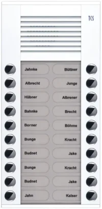 TCS Tür Control Audioaußenstation 2-reihig 20 Tasten Aufputz weiß PES20-WS/04