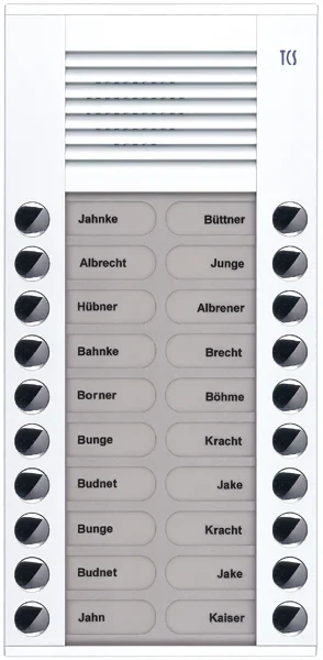 TCS TCS Tür Control Audioaußenstation 2-reihig 20 Tasten Aufputz weiß PES20-WS/04