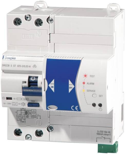 Doepke DOEPKE FI-Schutz mit Zusatz 2-polig 253V 25A DRCCB 5 ST 025-2/0,03-A 0,03A Reiheneinbaugerät A 5TE