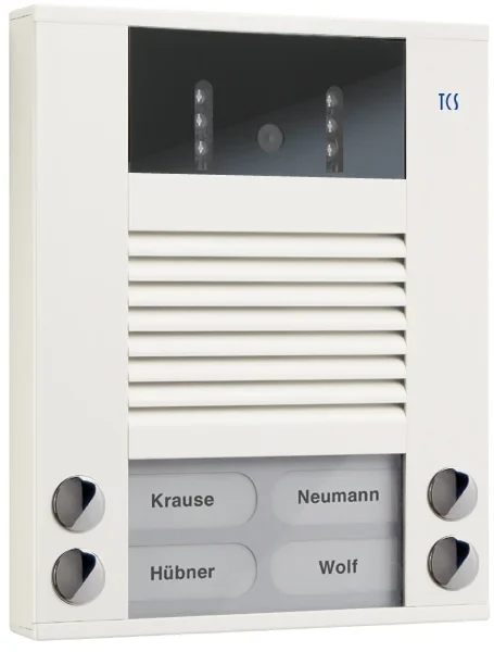 TCS TCS Tür Control Video color Außenstation 4Tast 2reih Aufputz weiß AVE14043-0018