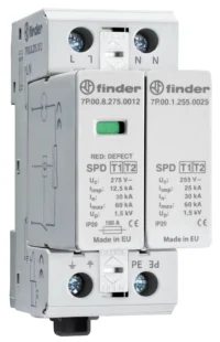 Finder Kombiableiter Typ 1+2 für 1ph. TT und TN-S 7P.02.8.275.1012
