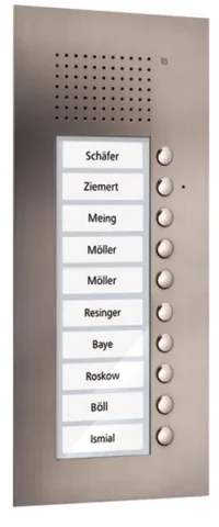 TCS Tür Control Audio Außenstation PUK 10 Tasten 1-spaltig Unterputz PUK10/1-ES