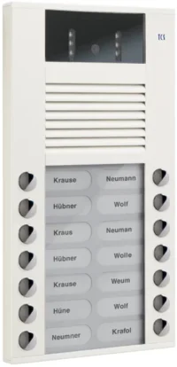 TCS Tür Control Video color Außenstation 14Tast 2reih Aufputz weiß AVE14143-0018