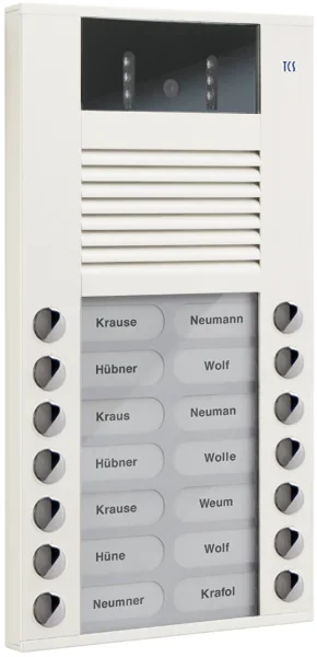 TCS TCS Tür Control Video color Außenstation 14Tast 2reih Aufputz weiß AVE14143-0018