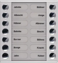 TCS Tür Control Audioaußenstation 2-reihig Erw.14 Tasten silber PET14-EN/04