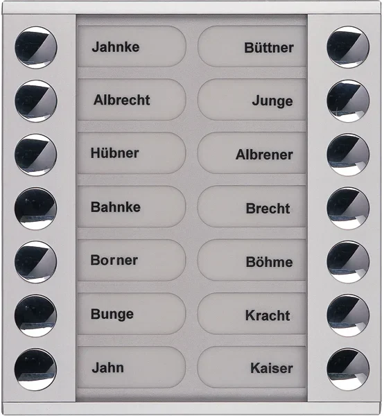 TCS TCS Tür Control Audioaußenstation 2-reihig Erw.14 Tasten silber PET14-EN/04
