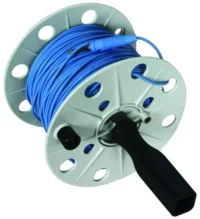 Dehn Drahthaspel K-grau B80mm m.100m Litze blau DHK80BSML075L100MBL
