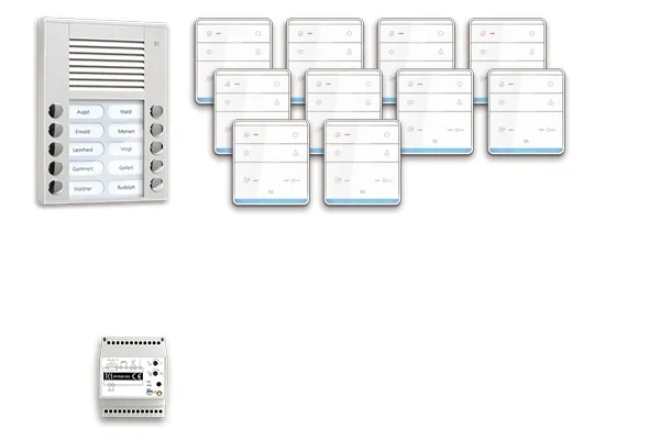 TCS TCS Tür Control pre:pack Audio Aufputz 10 Wohneinheiten mit Außenstation PES PPAF10-EN/01