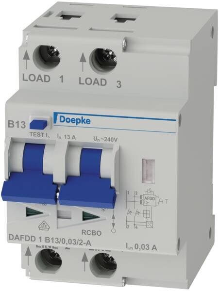 DOEPKE Brandschutzschalter 2-polig A 240V A DAFDD 1 B13/0,03/2-A B13A 0,03A 3TE