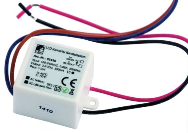 Rutec LED Konverter 350mA 1W-2W 3-8V PHE439