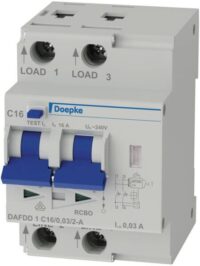 DOEPKE Brandschutzschalter 2-polig A 240V A DAFDD 1 C16/0,03/2-A C16A 0,03A 3TE