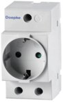 DOEPKE Steckdose Reiheneinbaugerät 250V/AC 16A 2,5TE RDS 6 Einbausteckdose 65,5mm IP20