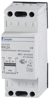 DOEPKE Klingeltransformator 230V Reiheneinbaugerät 2TE RK 24 8/12/24V 2/1,3/0,6A