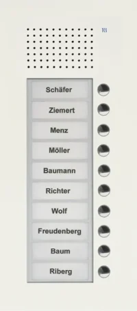 TCS Tür Control Audio Außenstation PUK 10 Tasten 1-spaltig Unterputz PUK10/1-WS