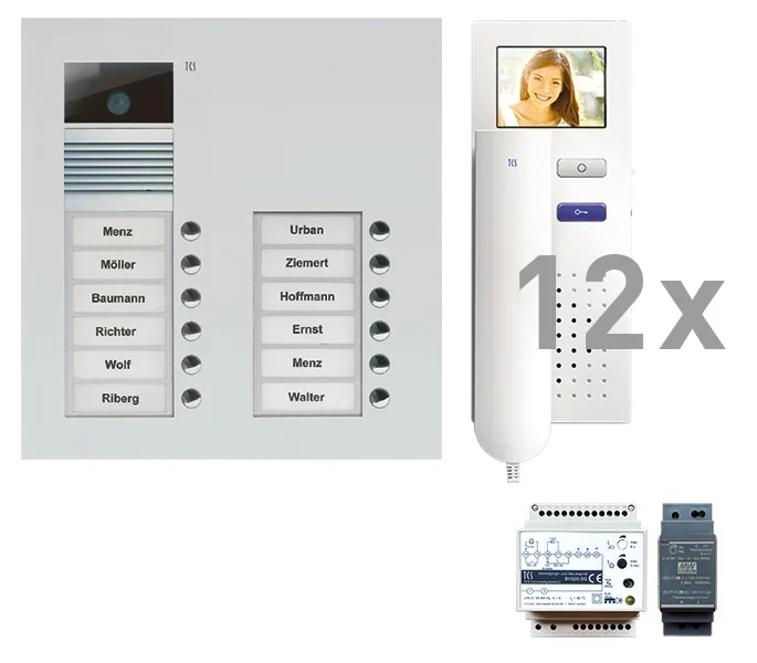 TCS TCS Tür Control Video Außenstation Pack 12 AVU 12 Tasten Unterputz PVU16120-0010