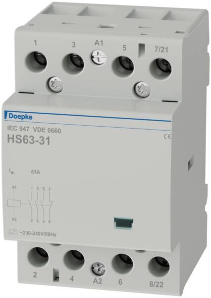 DOEPKE Installationsschütz 63A 230V/AC HS 3-230AC/63-31 440V/AC 3S 1Ö 3TE
