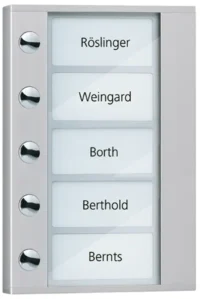 TCS Tür Control Audioaußenstation 1-reihig Erw. 5 Tasten silber PDT05-EN/04
