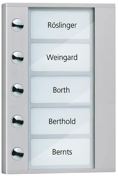 TCS TCS Tür Control Audioaußenstation 1-reihig Erw. 5 Tasten silber PDT05-EN/04