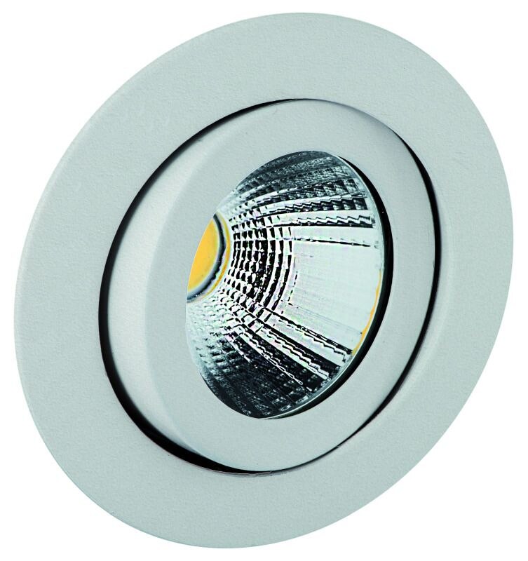 Rutec Rutec ALU57341WWOK-M LED-Einbaustrahler schwenk.,rund,350mA,8W, IP20,3000K, weiß